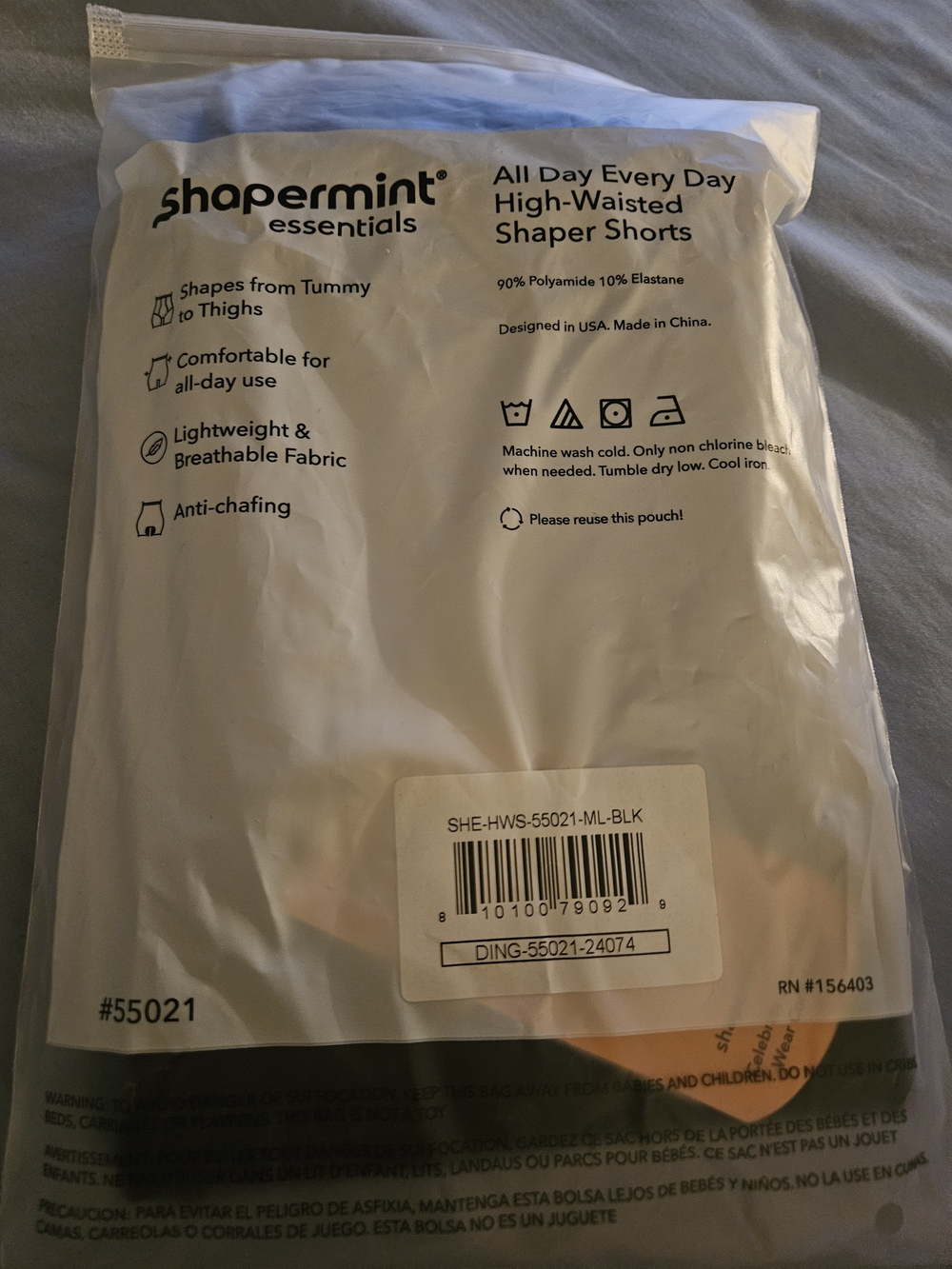 Shapermint Black High-Waisted Shaper Shorts - Essentials M/L - Picture 7 of 7